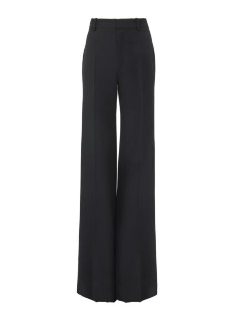 Chloé HIGH-RISE FLARED PANTS IN WOOL GRAIN DE POUDRE