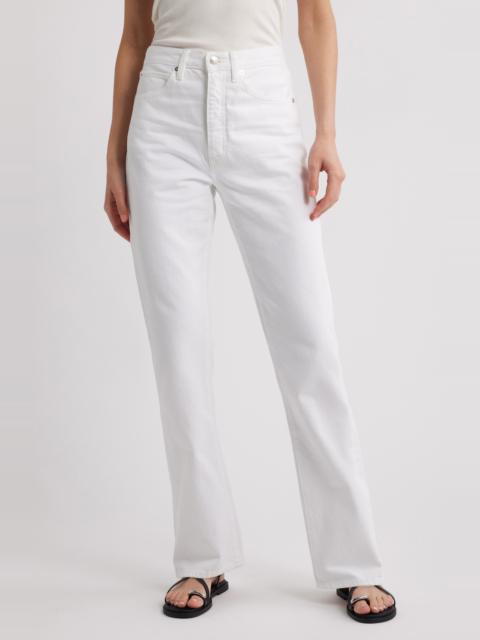 FRAME FRAME The Vertical High Waist Relaxed Straight Leg Jeans in White at Nordstrom