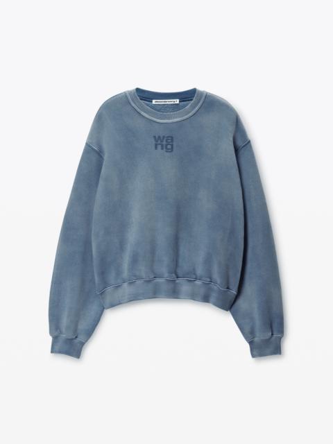 Alexander Wang Blue Logo Puff Print Sweatshirt