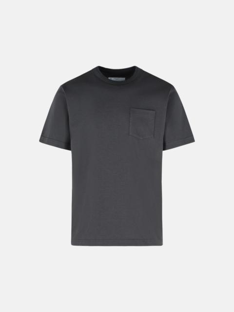 sacai GRAY COTTON T-SHIRT