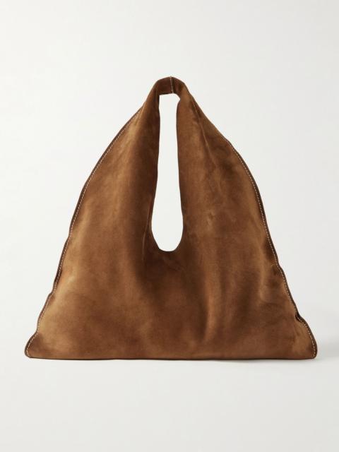 The Row Bindle small suede shoulder bag Camel