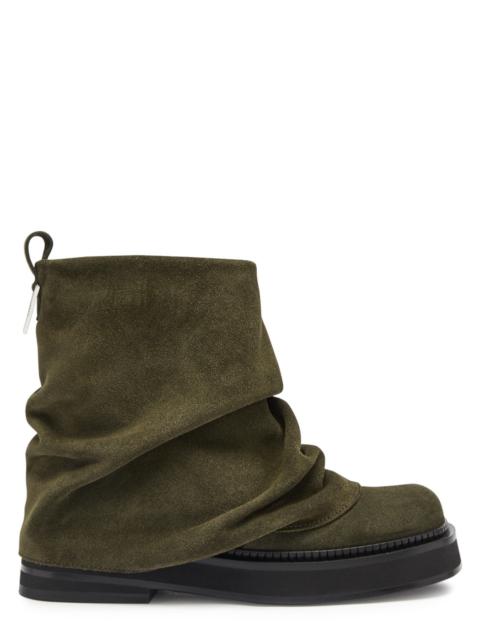 THE ATTICO The Attico Robin Mini Layered Suede Combat Ankle Boots