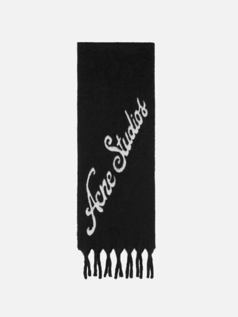 Acne Studios Wool logo scarf - Black/grey