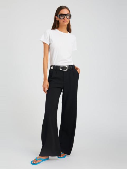 SPRWMN BLACK CREPE PLEATED TROUSERS