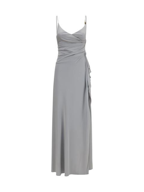 VERSACE Versace Viscose Jersey Dress Silver Grey