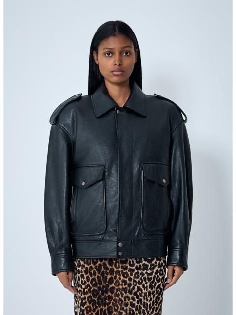 SAINT LAURENT Saint Laurent Women Grained Leather Jacket