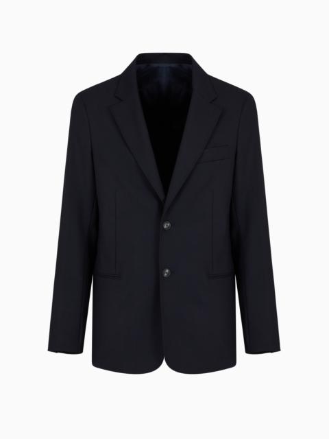 EMPORIO ARMANI Single-breasted blazer in a virgin wool blend