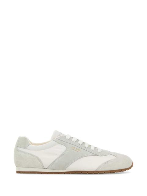 Prada Prada Men Two-Tone Suede And Fabric Sneakers