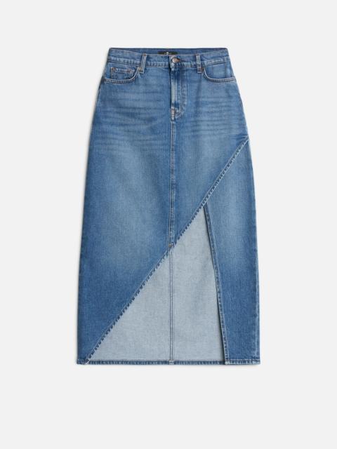 7 For All Mankind Libby Denim Slit Skirt in Weekend