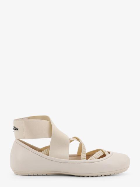 Dior Women Shade Leather Ballerinas With Elastic Bands