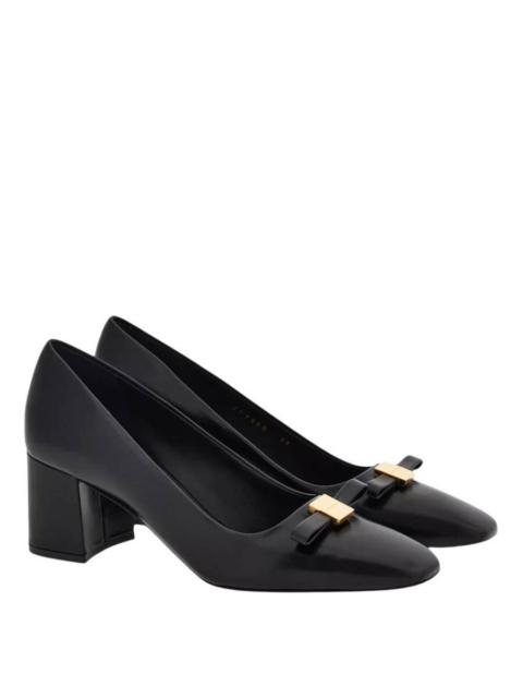 FERRAGAMO Ferragamo Myra Bow Block Heel Pumps, Size 5.5 C