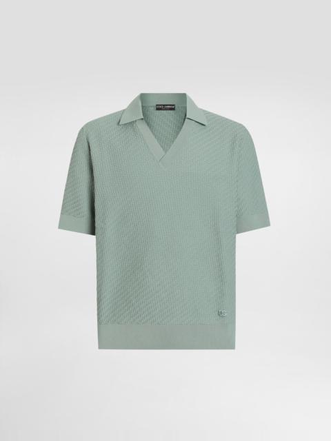 Dolce & Gabbana Micro-dot stitch polo shirt