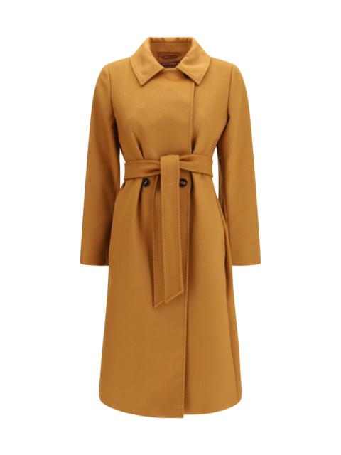 Max Mara Studio Max Mara Studio Double Breasted Wool Coat Caramello