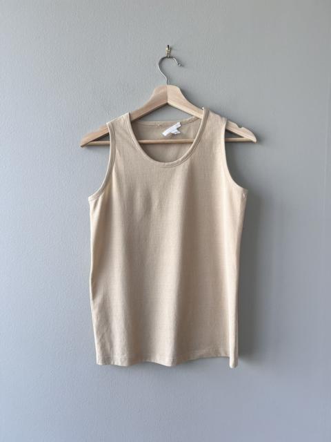 Vintage Beige Polyester Tank Top
