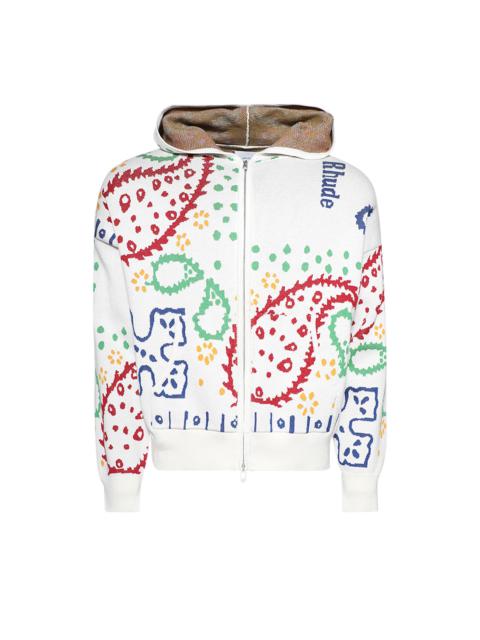 Rhude Rhude Bandana Knit Full Zip Hoodie 'Multicolor'