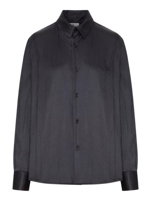courrèges Courreges Women Oversized Shirt In Crinkled Satin