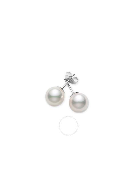 MIKIMOTO Mikimoto Akoya Pearl & White Gold Stud Earrings 18K white 6-6.5mm AAA Grade