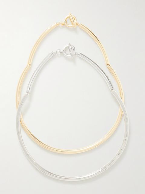 ROXANNE ASSOULIN The Tubular Set Of Two Gold And Silver-tone Necklaces