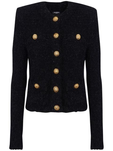 Balmain Balmain Women Buttoned Maze Tweed Jacket