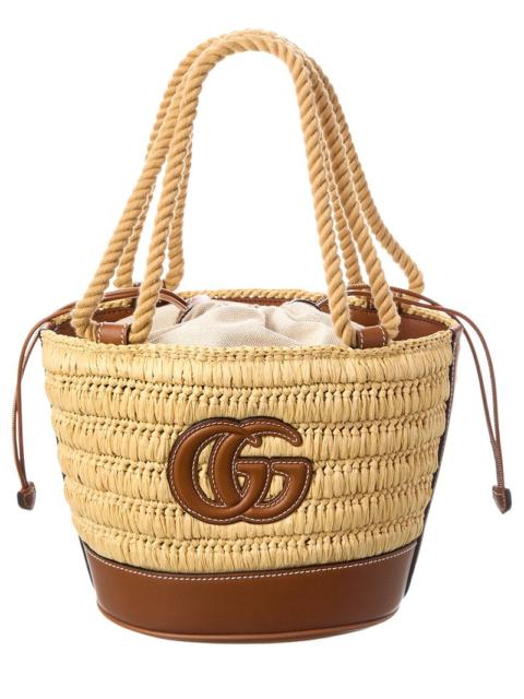 GUCCI GUCCI Authentic NWT $2300 GG-logo woven bucket bag