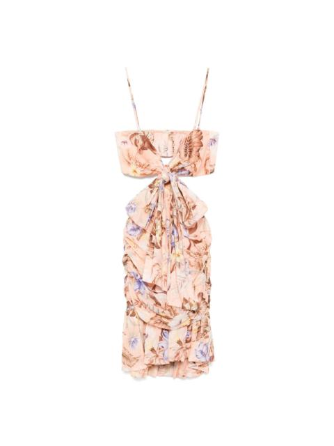 CORAL PINK DRESS WITH HOOK FASTENING