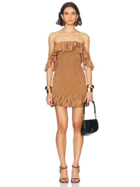 SAINT LAURENT Off The Shoulder Mini Dress