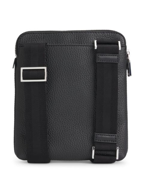 BOSS GRAINED ITALIAN-LEATHER ENVELOPE BAG WITH EMBOSSED LOGO