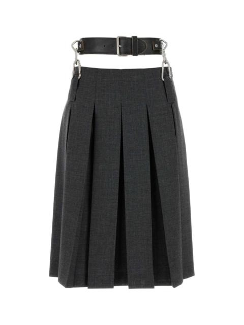 Prada Prada Women Dark Grey Wool Skirt