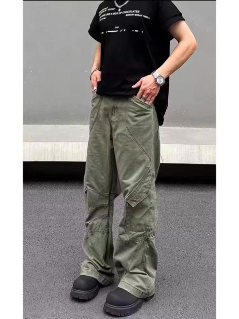 Japanese Brand - Multi Pockets Army Green Cargo Pant