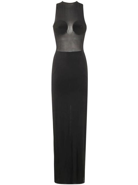 Jean Paul Gaultier Light Jersey Long Dress With Covered Cup Detail