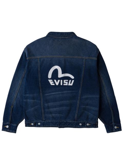 EVISU Washed Type 1 Denim Patchwork Jacket