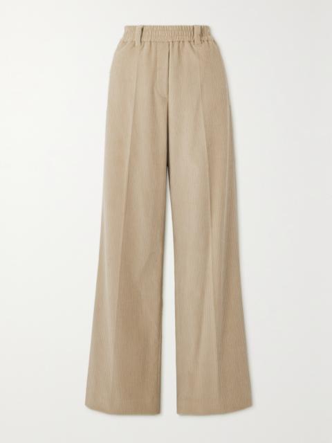 Brunello Cucinelli Cotton-blend Corduroy Wide-leg Pants