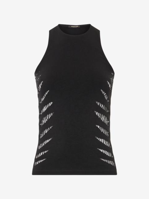 Roberto Cavalli Vest Top With Openwork Zebra Pattern