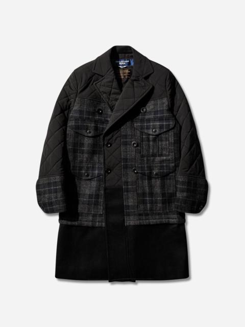 Junya Watanabe MAN Men's Filson Check Quilted Coat Navy / Grey / Black