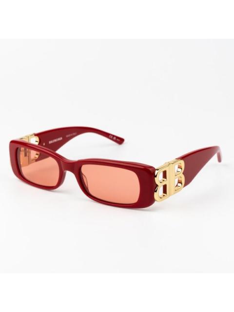 BALENCIAGA NEW Balenciaga BB0096S 003 Red Gold Logo Rectangle Men Sunglasses