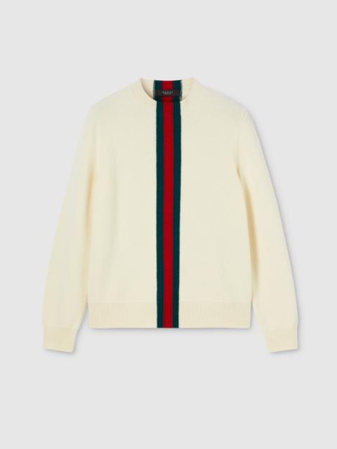 GUCCI Knit wool sweater with Web intarsia