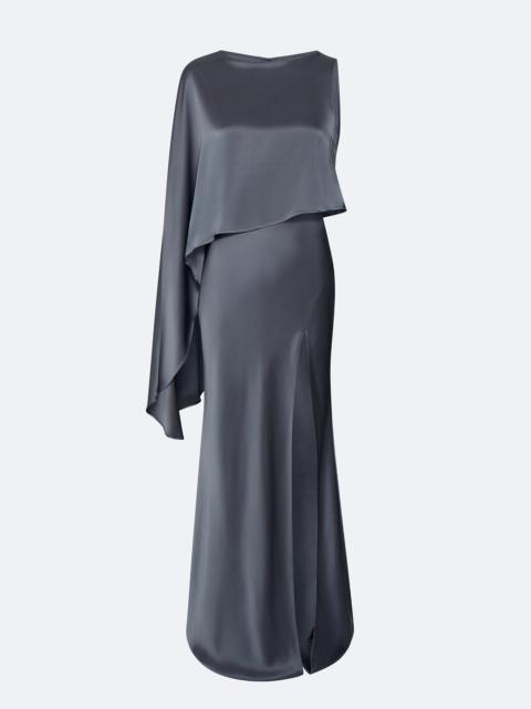 LAPOINTE Satin Asymmetric Draped Gown