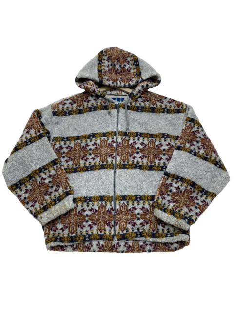 Other Designers Vintage Elllsese Aztec Fleece Native Printed Hooded Jacket