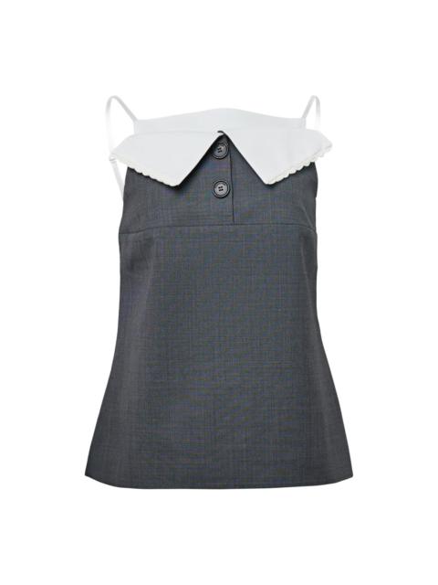 SHUSHU/TONG Fan-Shaped Turn-Down Collar Top