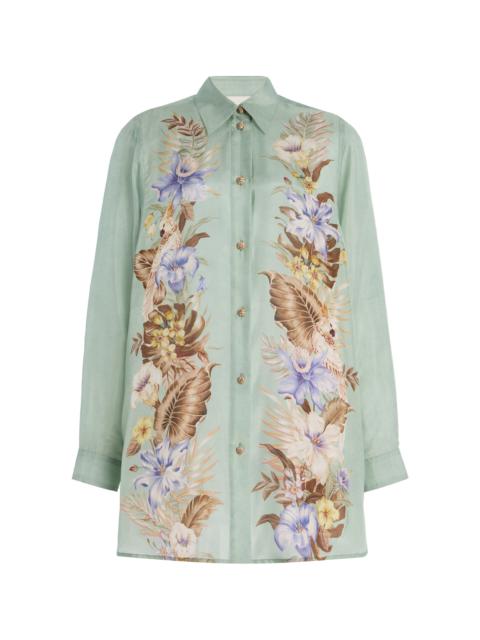 Zimmermann Coco Silk Organza Shirt green