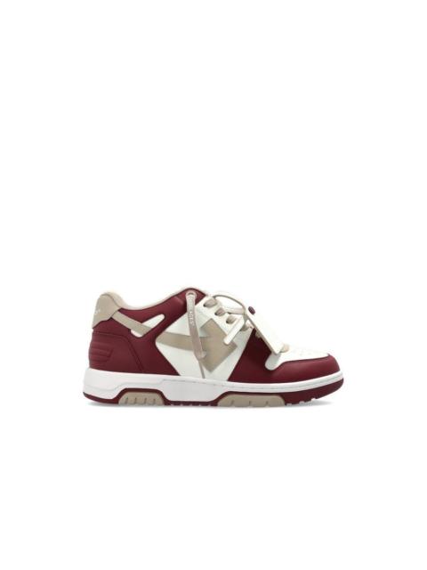 Off-White OFF-WHITE Out Of Office Burgundy Beige Sneakers New & Authen
