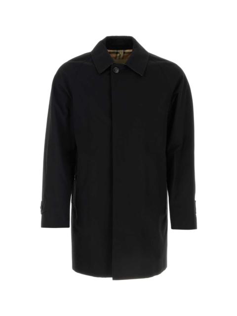 Burberry Black Gabardine Heritage Camden Overcoat