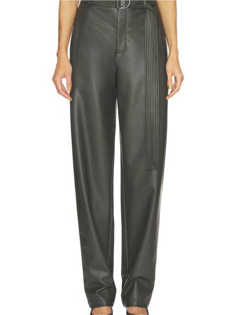 LAPOINTE Faux Leather Belted Tapered