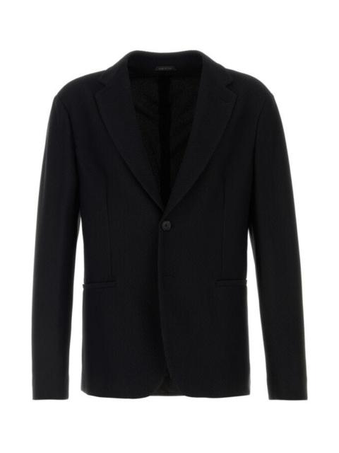 Giorgio Armani Men Black Stretch Nylon Blazer