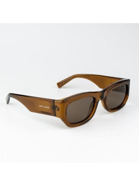 Other Designers Saint Lautrent - NEW Saint Laurent SL713 003 Transparent Brown Rectangle Unisex Sunglasses