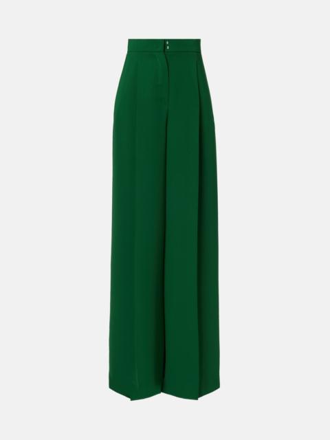 Laccato high-rise cady wide-leg pants