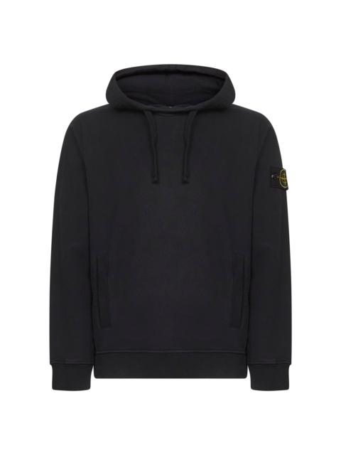 Stone Island Stone Island Men Black Brushed Organic Cotton Hoodie