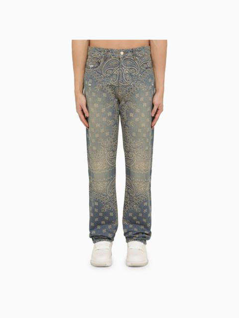 Amiri Regular Jeans With Denim Bandana Motif