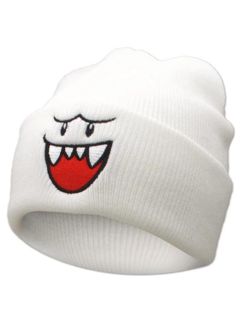 Other Designers Y2K Anime White Boo Face Beanies Winter Warm Hat Cute Embroidery Cap Adult Kid