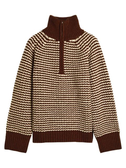 Studio Nicholson Studio Nicholson Striped Half-zip Wool Jumper